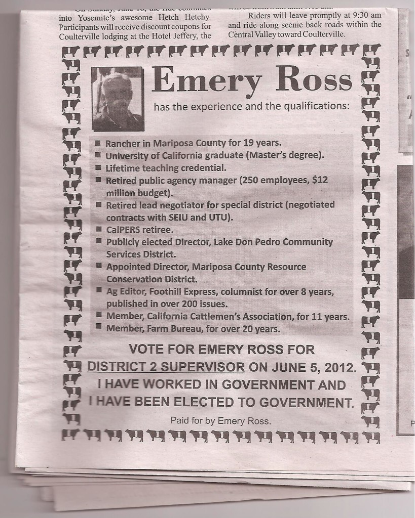 June 2012 Foothill Express Election Ad