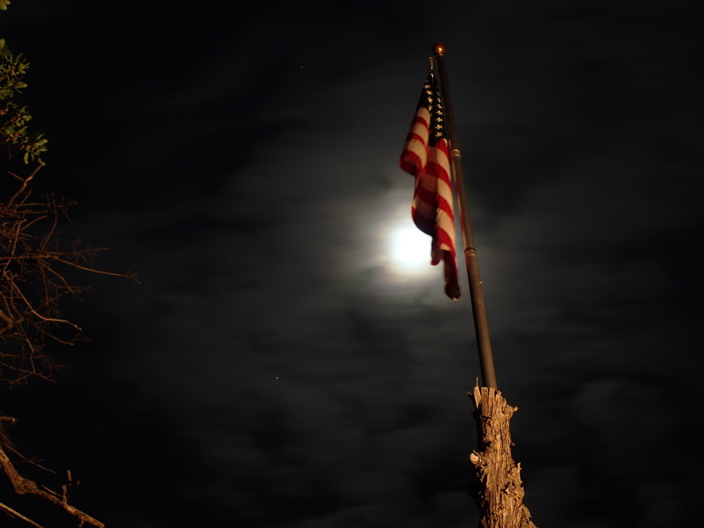 flag and moon