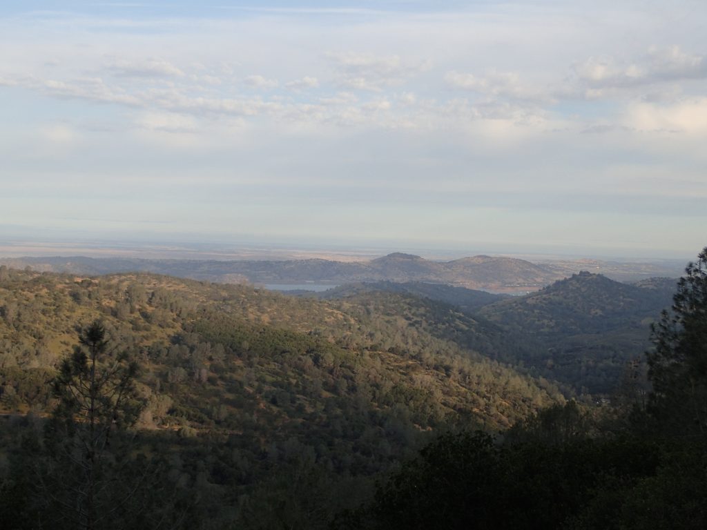 A look back at Lake McClure from Bear Valley Road