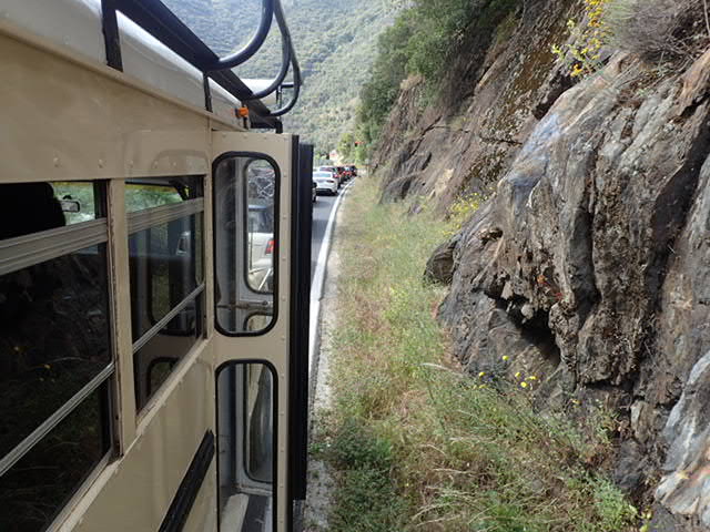 A one way, traffic light controlled, temporary bridge over the Merced River due to the Ferguson slide years ago.