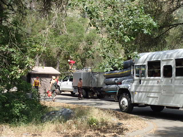 Launch area - there are a number of rafting businesses that take turns at the launch site