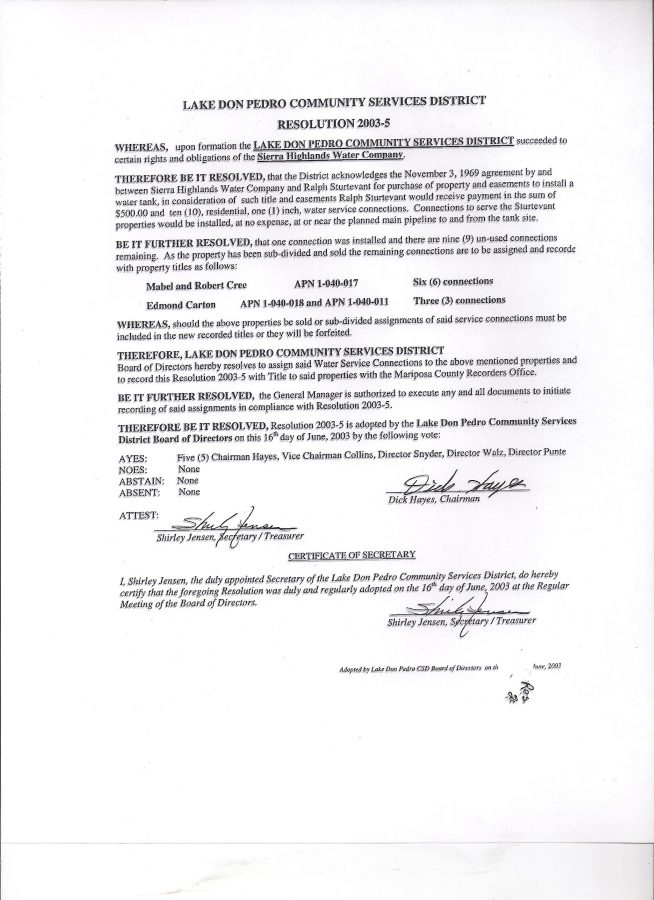 STURTEVANT RANCH AGREEMENT